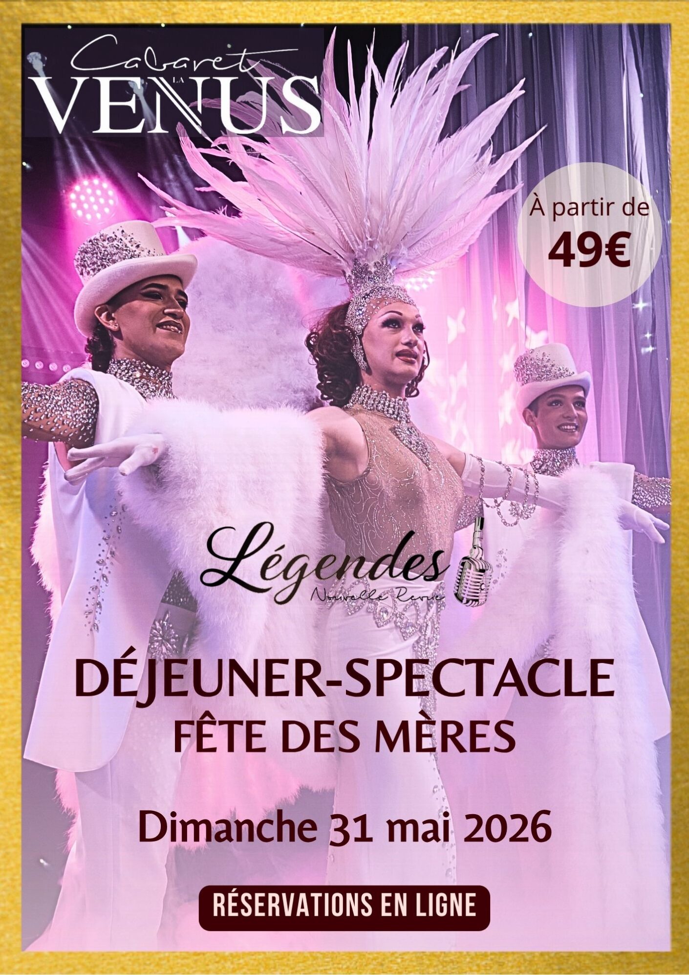 Fête des Mères. Dimanche 31 mai 2026 Déjeuner-spectacle